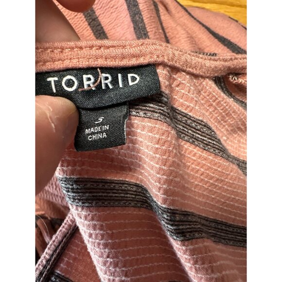 Torrid Textured Knit Culotte Jumpsuit With Tie Waist & Keyhole Back Size 3X - Picture 6 of 11